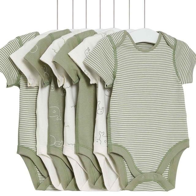 M&amp;amp;S Whale Bodysuits Newborn-3 Years Green