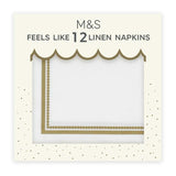 M&amp;amp;S White &amp;amp; Gold Feels Like Linen Napkins   12 per pack