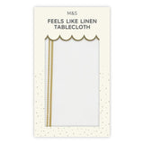 M&amp;amp;S White &amp;amp; Gold Feels Like Linen Tablecloth