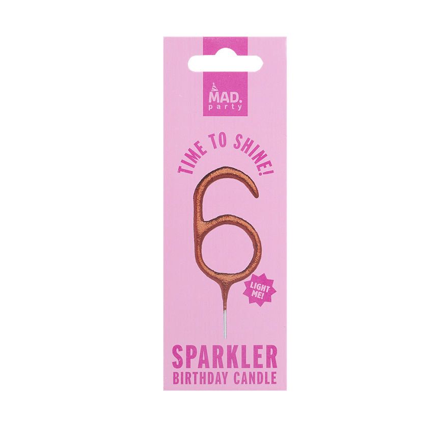 MAD Party Rose Gold Number Sparklers 6