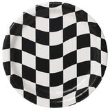 Creative Party Racing Paper Checked Dinner Plate (Pack of 8)