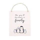 Something Different Christmas Penguin Family Hanging Sign