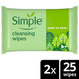 Simple Kind To Skin Cleansing Wipes Biodegradable 50 Pc