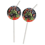 Marvel Avengers Plastic Disposable Straws (Pack of 6)
