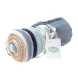 Ziggle Baby Blanket Blue & Beige Stripes
