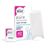 Veet Pure Inspiration Wax Strips Legs & Body Sensitive x40