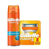 Gillette Fusion 5 Razor Blades & Shaving Gel Refill Bundle