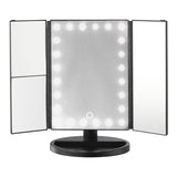 Livingandhome Tri-Fold Makeup Mirror with LED Lights