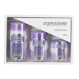 Livingandhome 3pcs Lavender Scented Cylindrical Candle Set