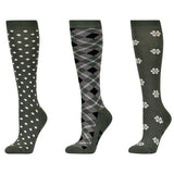 Dublin Adult Polka Dot High Riding Socks (Pack of 3)