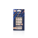 Rawr Beauty Stick On Nails Nude/Blue Gold Tip- Square