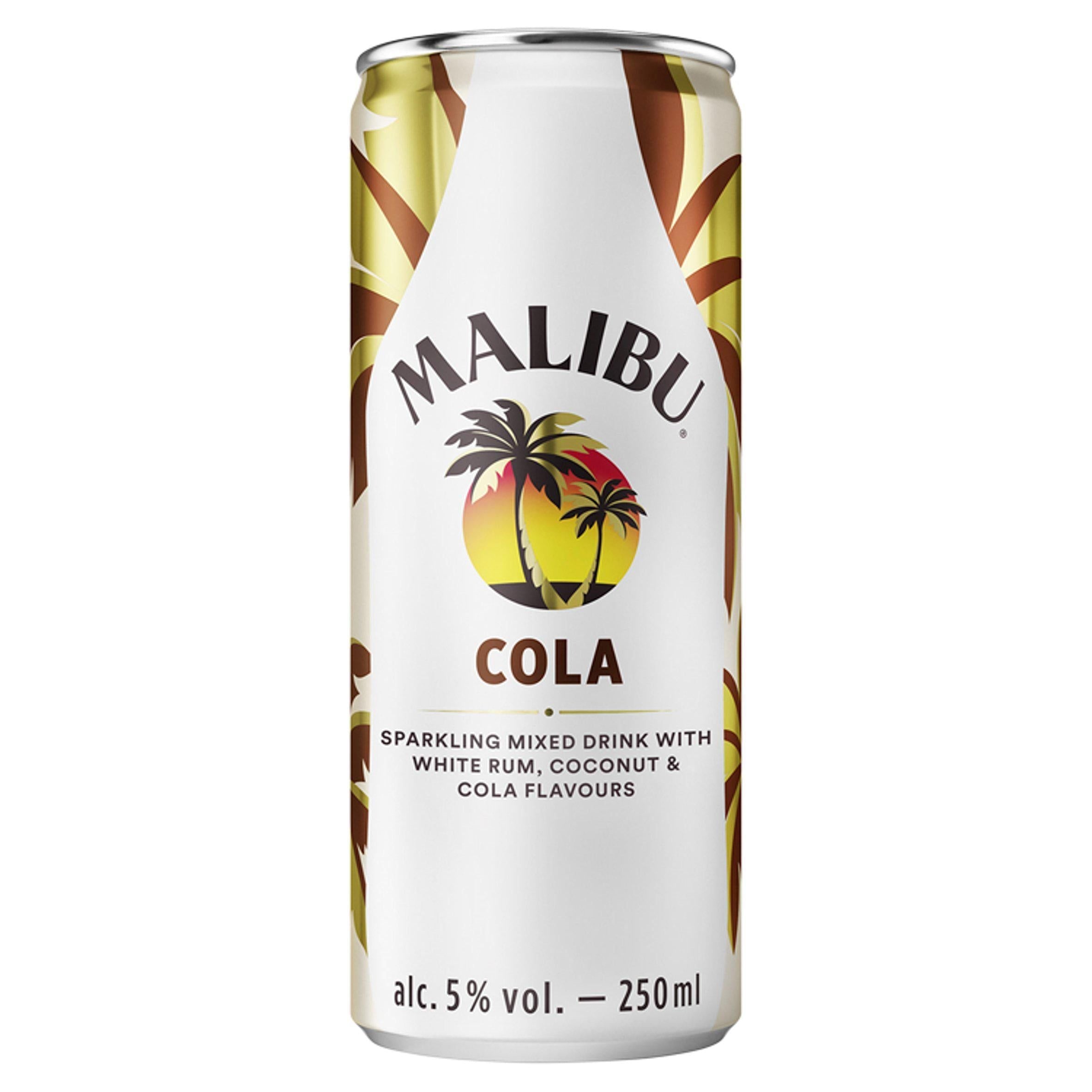 Malibu Coconut Rum &amp;amp; Cola Pre-Mixed Can 250ml