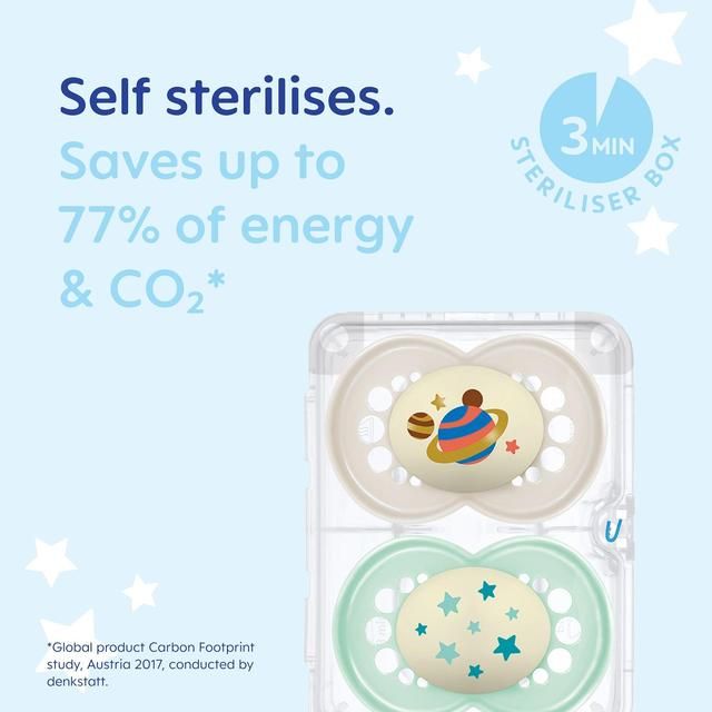 MAM Night Astro 16+m Soother 2pk    2 per pack