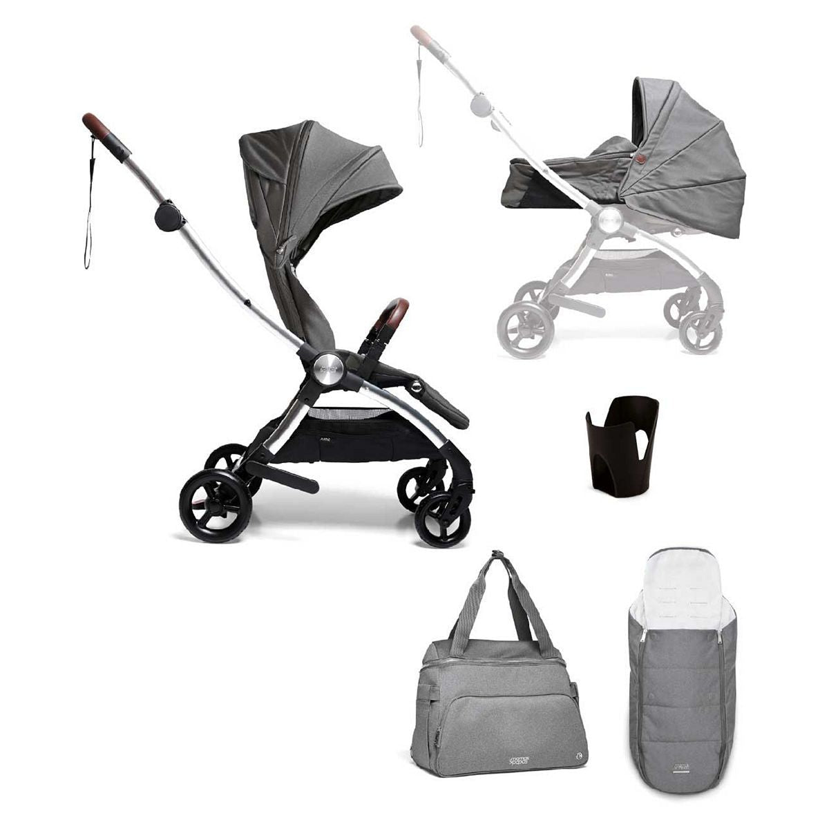 Mamas &amp;amp; Papas Airo 5 Piece 0M+ Essentials Bundle - Grey Marl