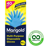 Marigold Extra Safe  Disposable Latex &amp;amp; Powder Free Gloves M/L Food Safe   40 per pack