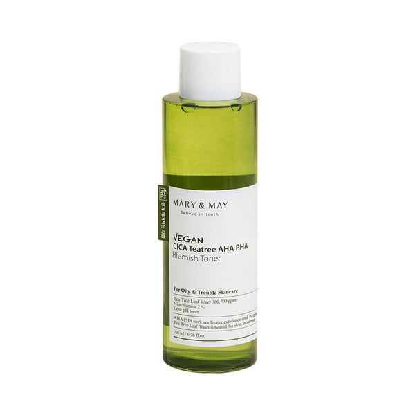 Mary &amp;amp; May Vegan CICA Tea Tree AHA PHA Toner 200ml