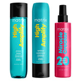 Matrix High Amplify Volumising Shampoo, Conditioner &amp;amp; Miracle Creator 20 for fine, flat hair