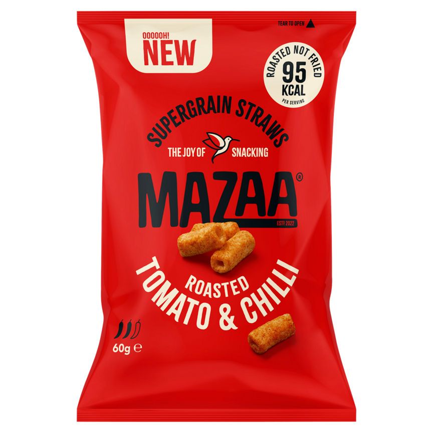 Mazaa Supergrain Straws Roasted Tomato &amp;amp; Chilli 60g