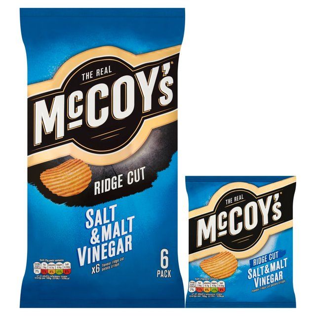 McCoy's Salt &amp;amp; Malt Vinegar Multipack Crisps   6 per pack