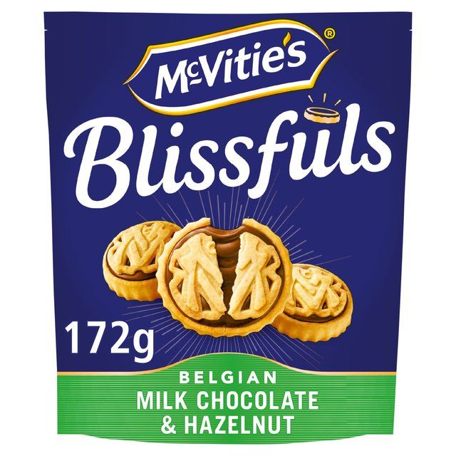 McVitie's Blissfuls Belgian Milk Chocolate &amp;amp; Hazelnut Biscuits    172g