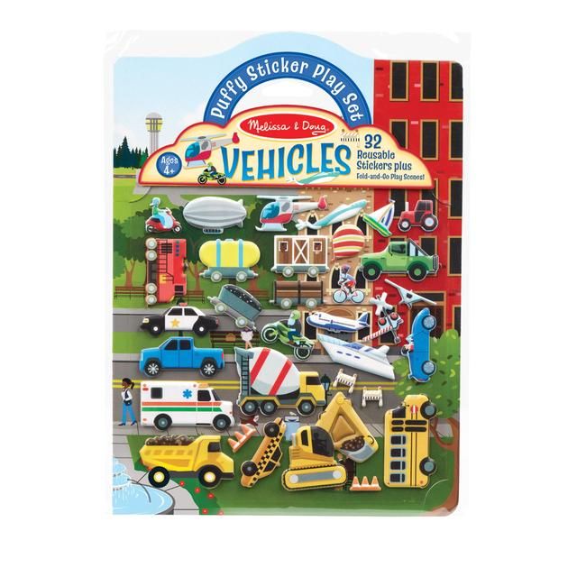 Melissa &amp;amp; Doug Reusable Puffy Stickers - Vehicles