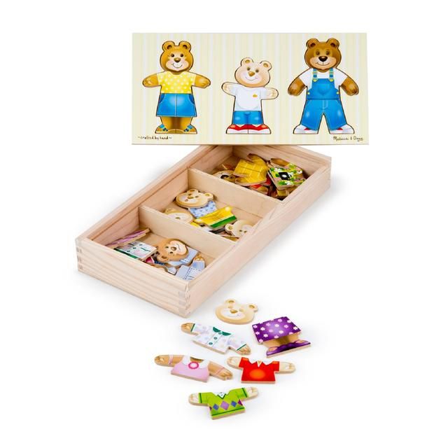 Melissa &amp;amp; Doug Wooden Bear Family Dress-Up Puzzle 3yrs+