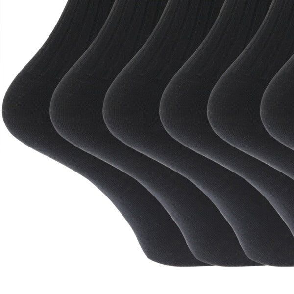 Mens 100% Cotton Ribbed Socks (Pack Of 6) (UK Shoe 6-11)