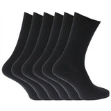 Mens 100% Cotton Ribbed Socks (Pack Of 6) (UK Shoe 6-11)