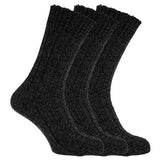 Mens Wool Blend Boot Socks (Pack Of 3) (UK Shoe 6-11) Black / 1EA