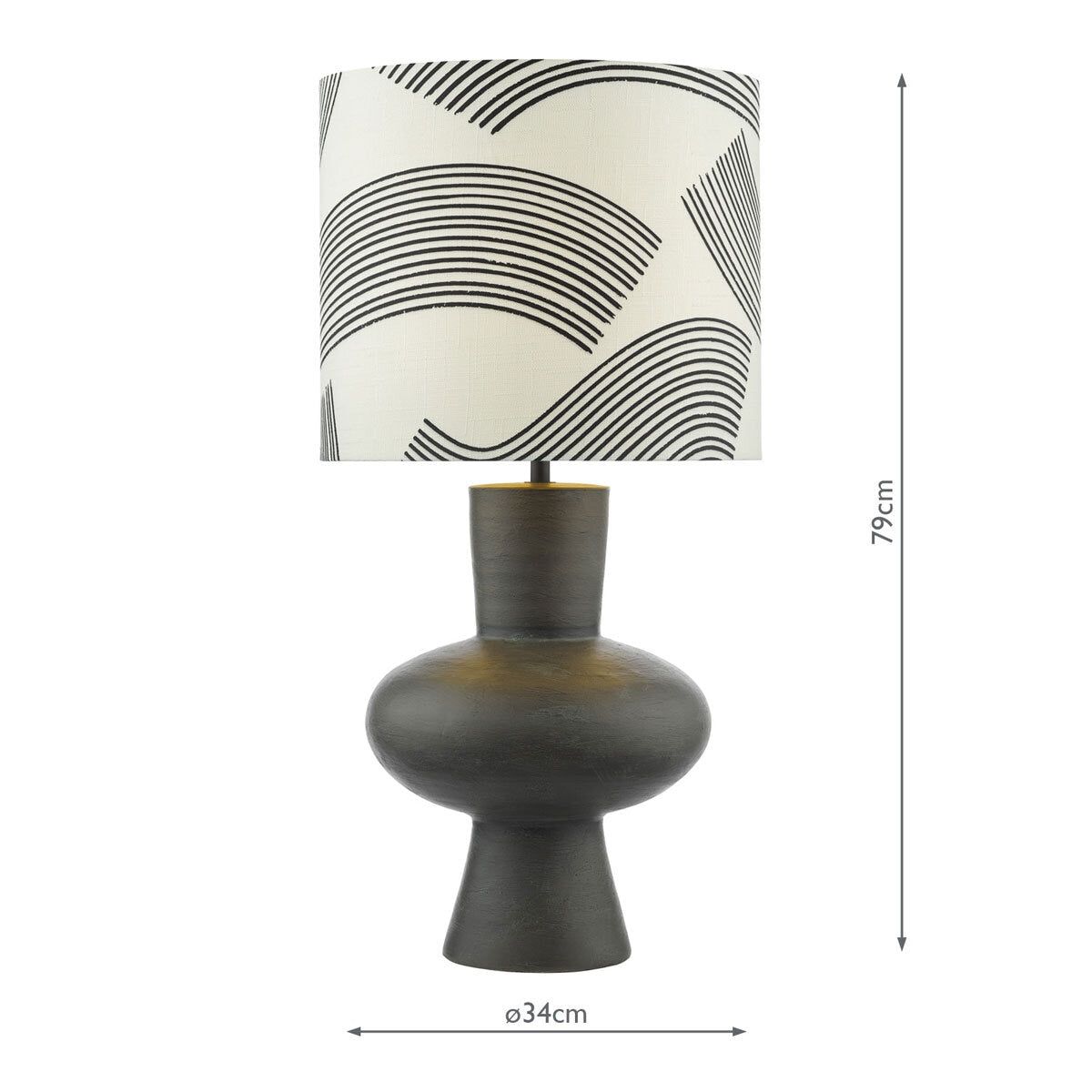 Miho Black &amp;amp; Bronze Table Lamp with Fabric Shade