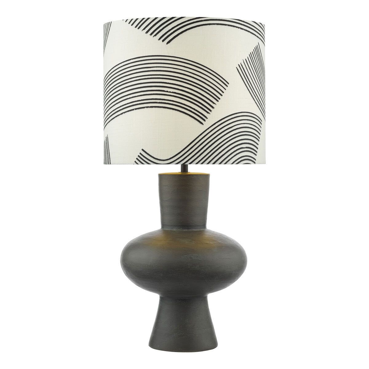 Miho Black &amp;amp; Bronze Table Lamp with Fabric Shade