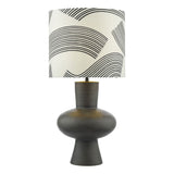 Miho Black &amp;amp; Bronze Table Lamp with Fabric Shade