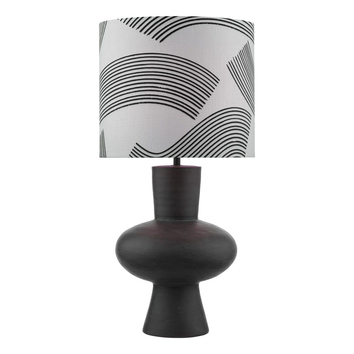 Miho Black &amp;amp; Bronze Table Lamp with Fabric Shade