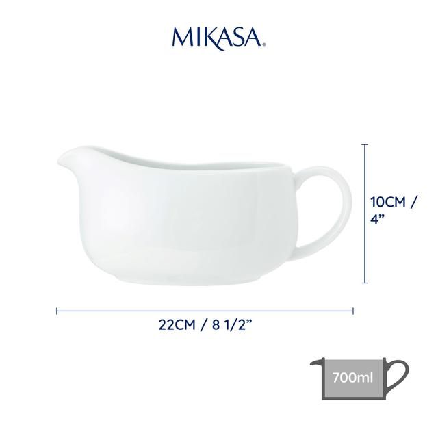 Mikasa Chalk Porcelain Gravy/Sauce Boat 700ml Labelled
