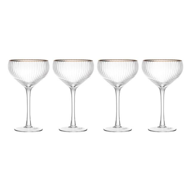 Mikasa Sorrento 4pc Champagne Coupe Glasses 350ml Gift boxed   4 per pack