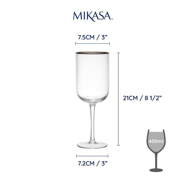 Mikasa Sorrento 4pc White Wine Glasses 400ml Gift boxed   4 per pack