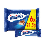 Milky Way Nougat &amp;amp; Milk Chocolate Snack Bars Multipack 6 x 21.5g