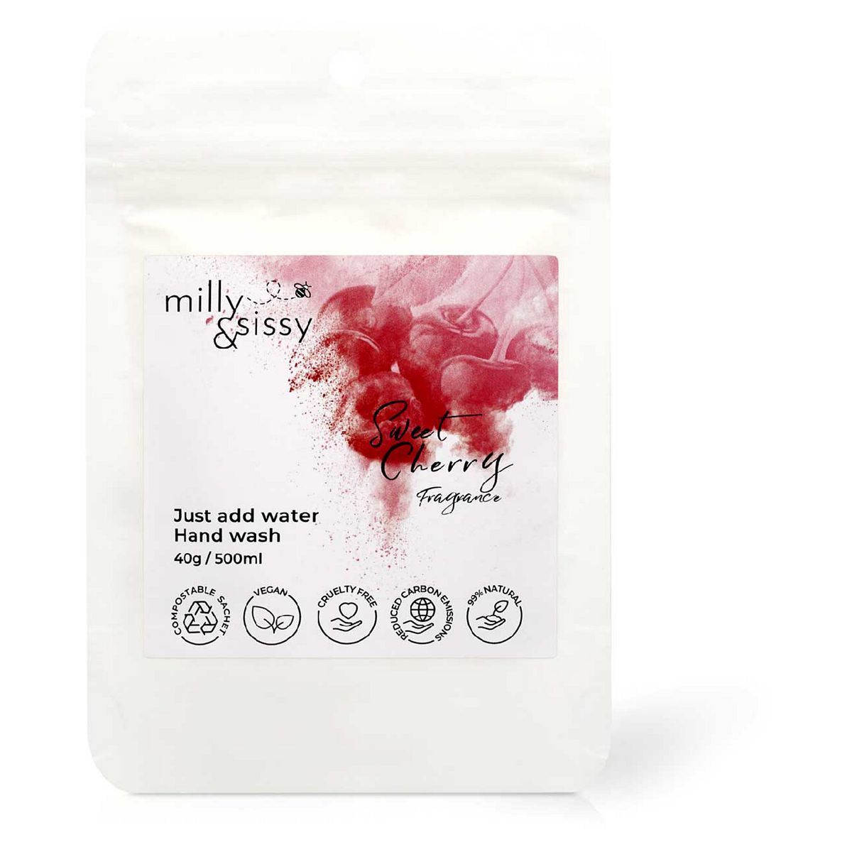 Milly&amp;amp;sissy zero waste Hand Wash sweet cherry 40g