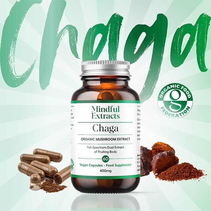 Mindful Extracts Organic Chaga Mushroom 60 Vegan Capsules