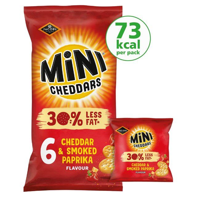 Mini Cheddars 30% Less fat Cheddar &amp;amp; Paprika Multipack   6 per pack