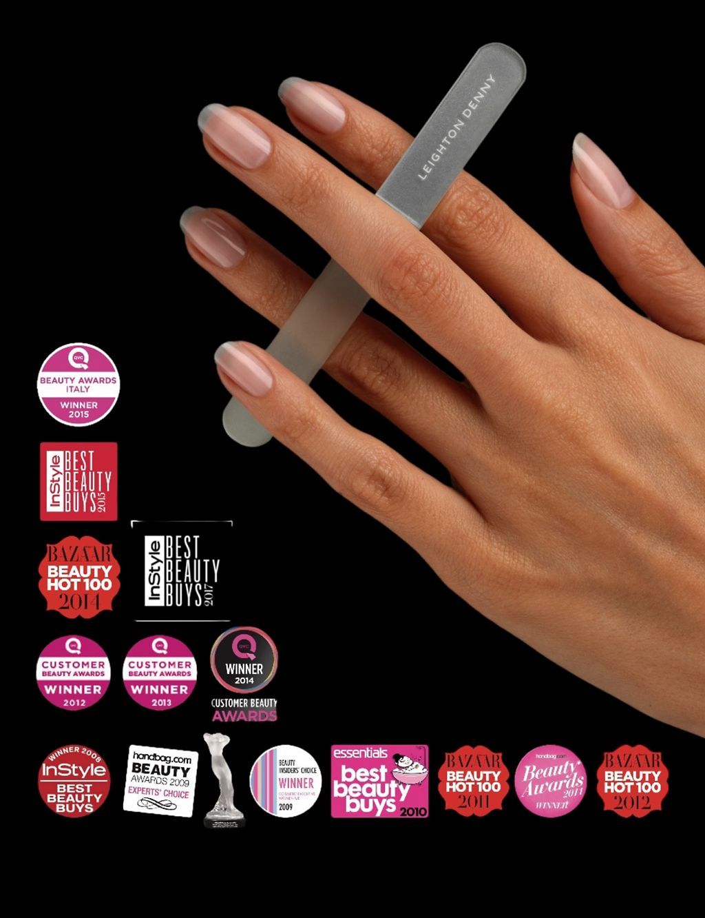 Mini Travel Crystal Nail File &amp;amp; Case 90mm