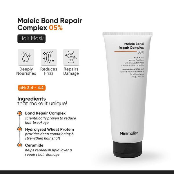 Minimalist Maleic Bond Repair Complex 05% Hair Mask | 200g