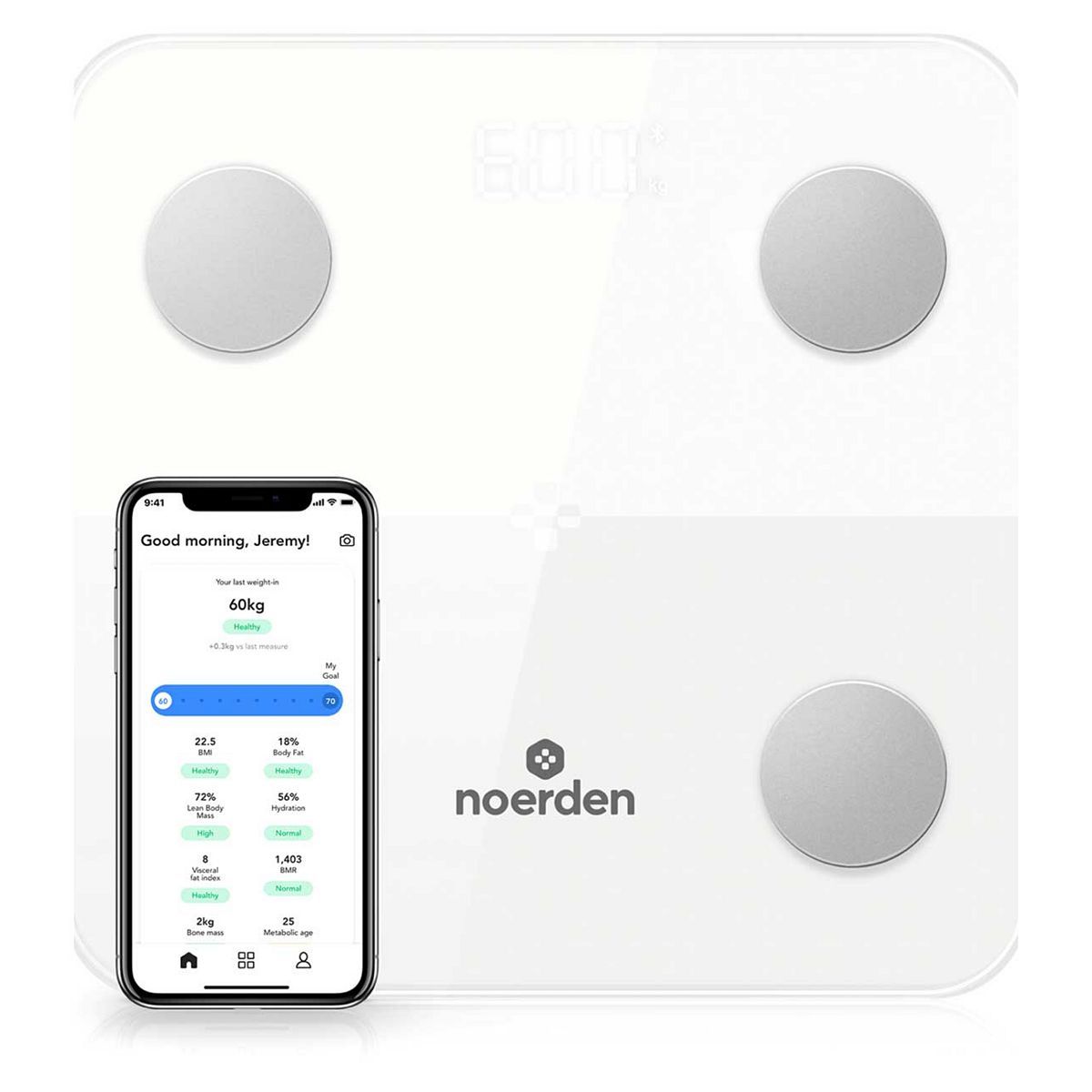 MINIMI&amp;nbsp;Bluetooth Smart Body Scale White - 14 Measurements