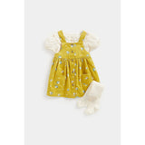 Mothercare Cord Pinny Dress, Blouse and Tights Set