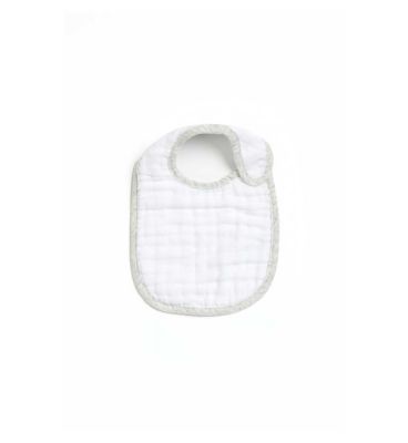 Mothercare Grey Zebra Muslin Newborn Bibs - 3 Pack