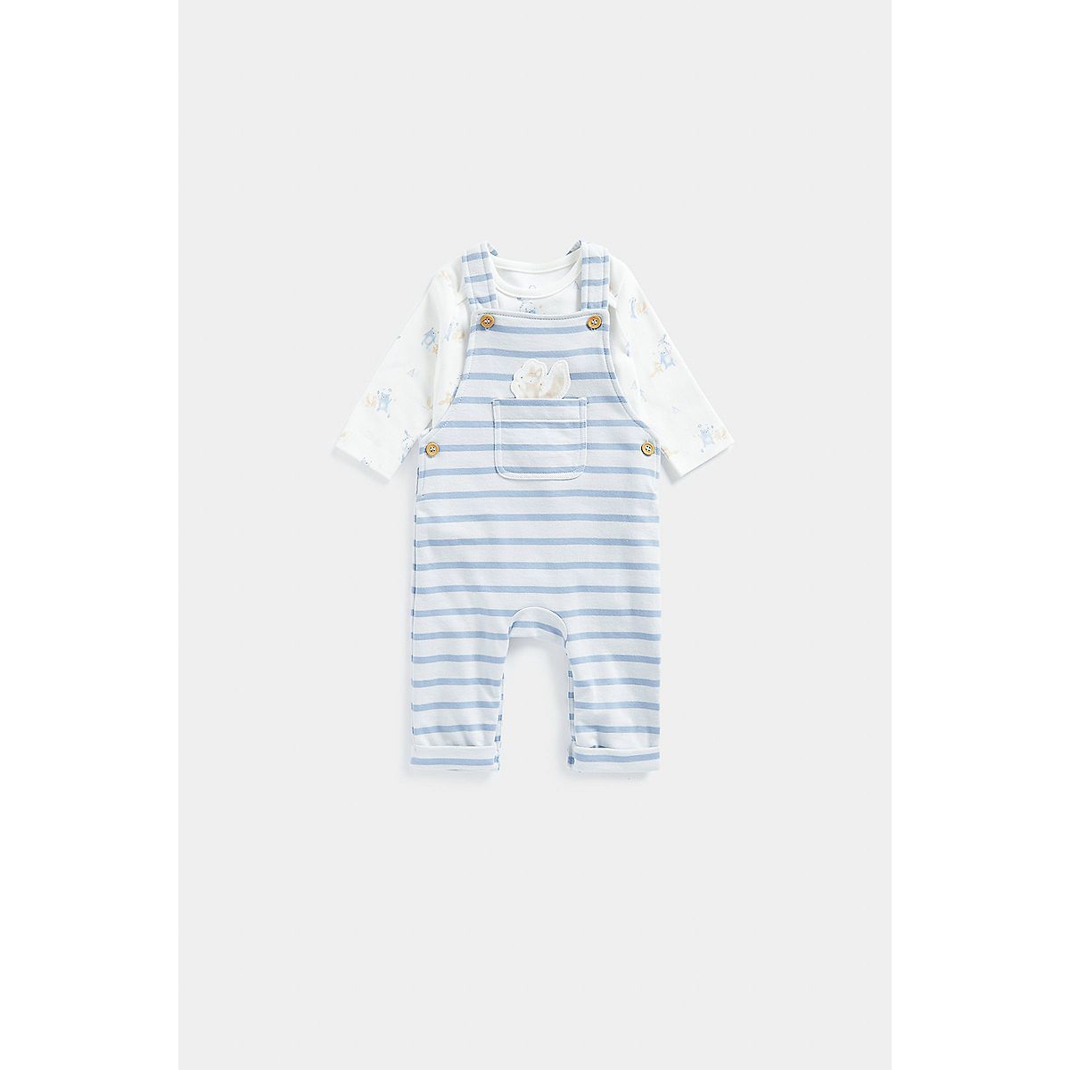 Mothercare My First Blue Dungarees and Bodysuit Set