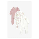 Mothercare Pretty Deer Baby Sleepsuits - 3 Pack