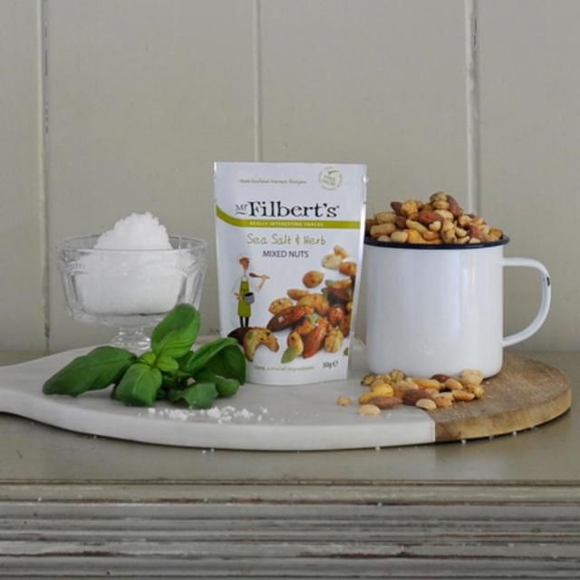 Mr Filberts Sea Salt &amp;amp; Herb Mixed Nuts Almonds Peanuts &amp;amp; Cashews   40g
