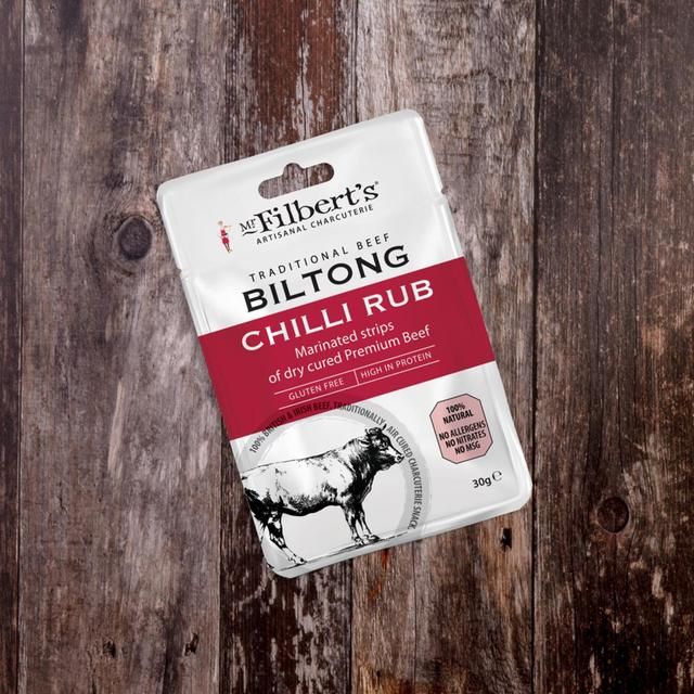 Mr Filberts Traditional Beef Biltong - Chilli Rub   30g