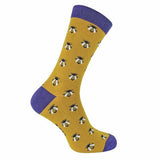 Mr Heron Mens Animal Design Bamboo Socks 6-11 UK Honey Bee (Yellow) / 1EA